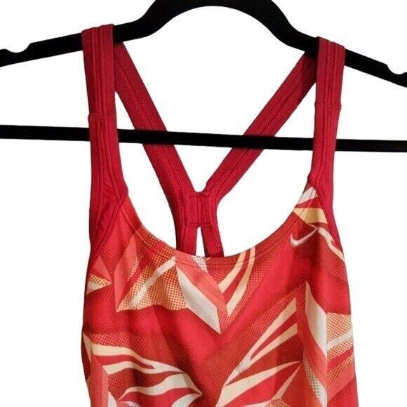 NIKE Red‎ Swimsuit One Piece Women's Racerback Sz 12 Sportswear - Picture 5 of 10